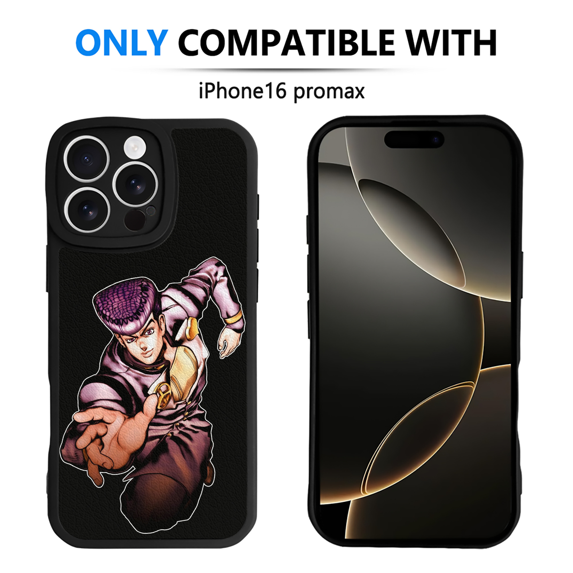（画像用） ジョジョの奇妙な冒険 ひがしかた じょうすけ JoJo's Bizarre Adventure Higashikata Josuke 【iPhone 16シリーズ対応】シリコンスマホケース（レザー調） 材質：シリコン